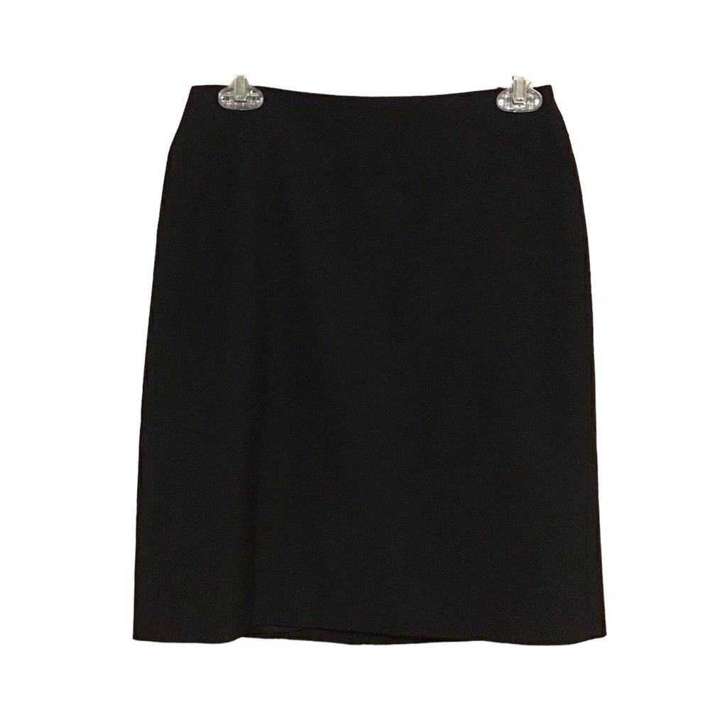 Land's End Outfitters Basic Black Washable Wool Blend Pencil Skirt 2